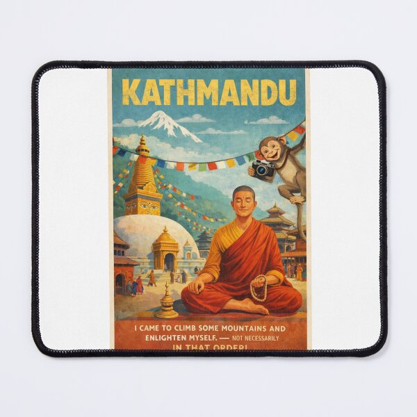 Item preview, Kathmandu Nepal Swayambhunath Stupa Monkey Temple Scene designed and sold by Aryabek.