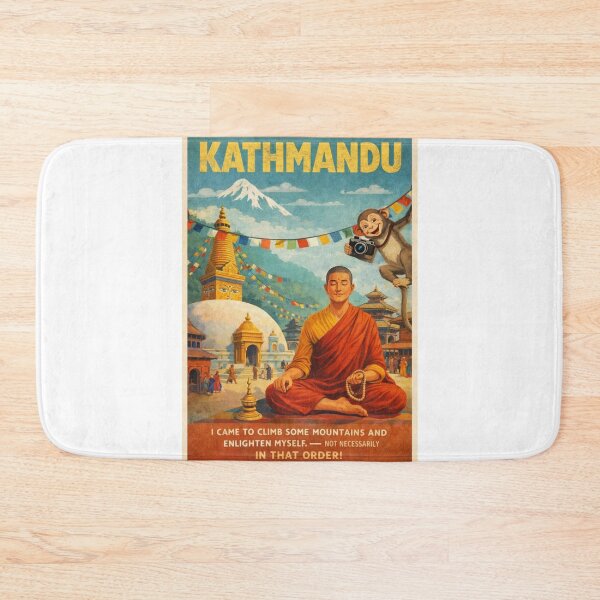 Item preview, Kathmandu Nepal Swayambhunath Stupa Monkey Temple Scene designed and sold by Aryabek.