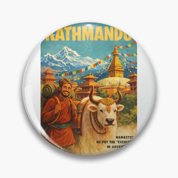 Item preview, Kathmandu Nepal Himalayan Yak and Temple Scene designed and sold by Aryabek.