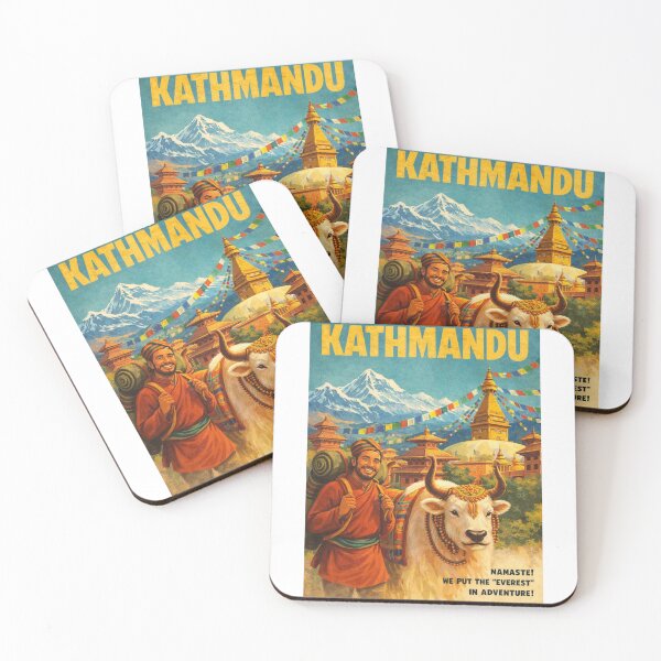 Item preview, Kathmandu Nepal Himalayan Yak and Temple Scene designed and sold by Aryabek.
