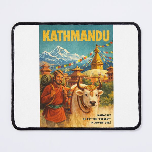 Item preview, Kathmandu Nepal Himalayan Yak and Temple Scene designed and sold by Aryabek.