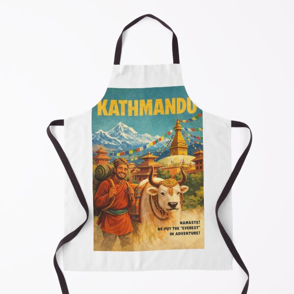 Item preview, Kathmandu Nepal Himalayan Yak and Temple Scene designed and sold by Aryabek.