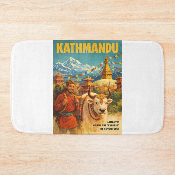 Item preview, Kathmandu Nepal Himalayan Yak and Temple Scene designed and sold by Aryabek.