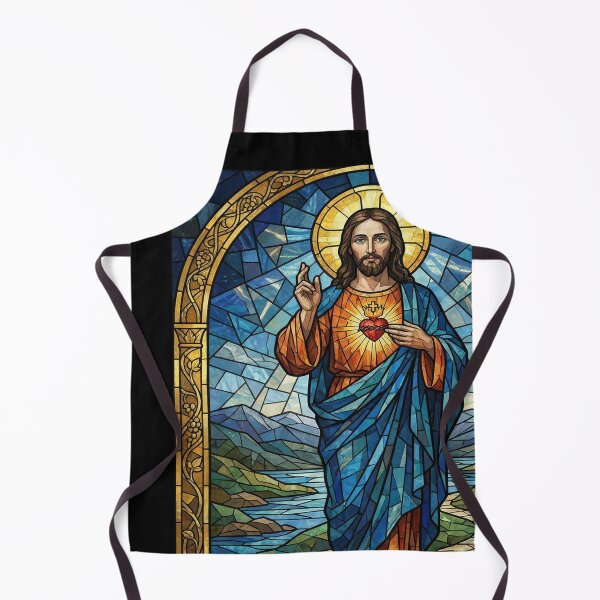 Item preview, Stained Glass Jesus Sacred Heart designed and sold by emmanuelsilve.
