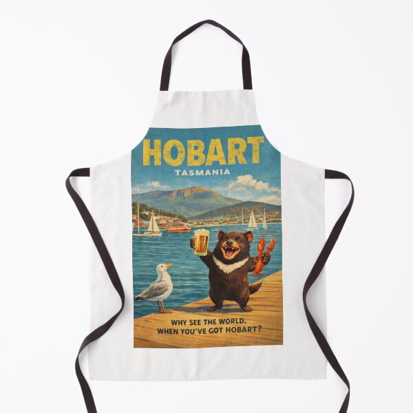 Item preview, Hobart Tasmania Waterfront and Mount Wellington Vintage designed and sold by Places On Earth.