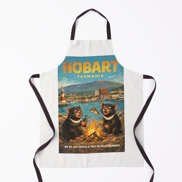 Item preview, Hobart Tasmania Waterfront with Mount Wellington and Derwent River Harbor Tasmanian Devil Scene designed and sold by Places On Earth.
