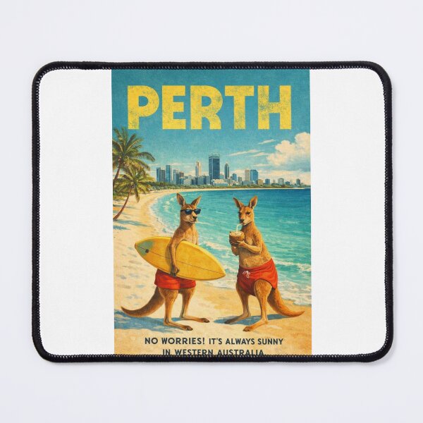 Item preview, Perth Western Australia Swan River Coastline with Perth Skyline and Kangaroo Beach Scene designed and sold by Places On Earth.