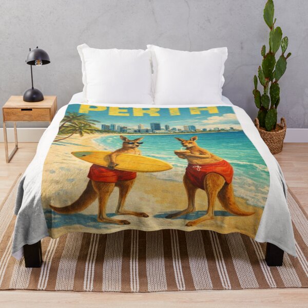 Item preview, Perth Western Australia Swan River Coastline with Perth Skyline and Kangaroo Beach Scene designed and sold by Places On Earth.