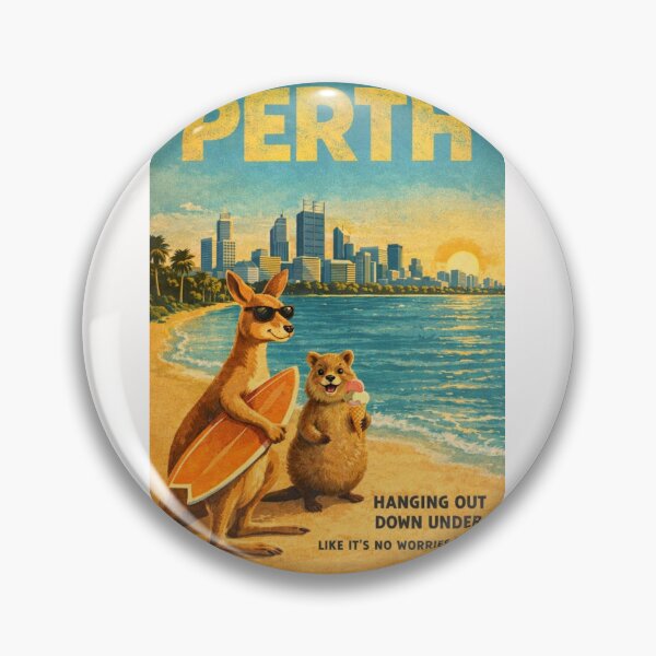 Item preview, Perth Western Australia Indian Ocean Coast with Swan River Skyline Kangaroo and Quokka Beach Scene designed and sold by Places On Earth.