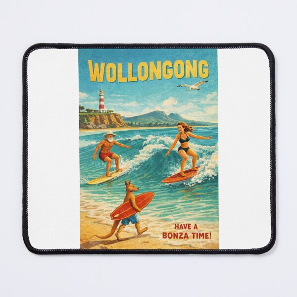 Item preview, Wollongong New South Wales Surfing Coastline with Wollongong Head Lighthouse and Illawarra Escarpment designed and sold by Places On Earth.