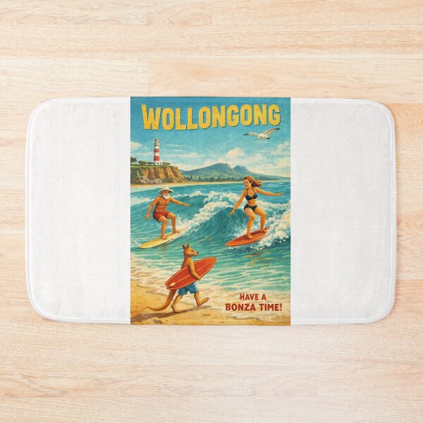 Item preview, Wollongong New South Wales Surfing Coastline with Wollongong Head Lighthouse and Illawarra Escarpment designed and sold by Places On Earth.