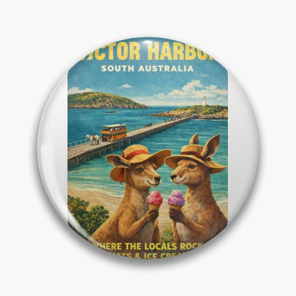 Item preview, Victor Harbor South Australia Granite Island Causeway Horse Drawn Tram Encounter Bay Kangaroos and Granite Island Lighthouse designed and sold by Places On Earth.