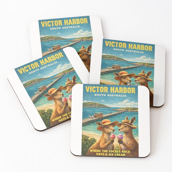 Item preview, Victor Harbor South Australia Granite Island Causeway Horse Drawn Tram Encounter Bay Kangaroos and Granite Island Lighthouse designed and sold by Places On Earth.