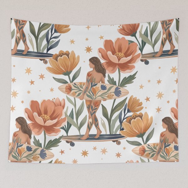 Item preview, Boho Floral Surfer Girl designed and sold by mmartabc.