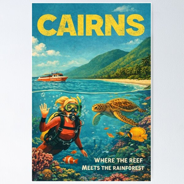 Item preview, Cairns Queensland Great Barrier Reef Coral Sea Daintree Rainforest Tropical North Queensland Marine Life designed and sold by Places On Earth.