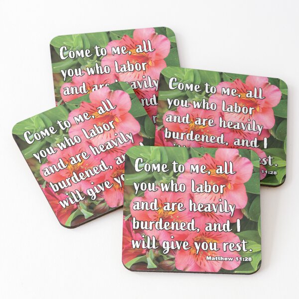 Item preview, Matthew 11:28 Come to me on flower photograph designed and sold by InsprtnlArtbyDP.