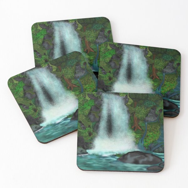 Item preview, Waterfall in a Lush Forest designed and sold by Raine Collins Art.