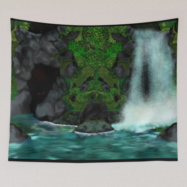 Item preview, Waterfall in a Lush Forest designed and sold by Raine Collins Art.