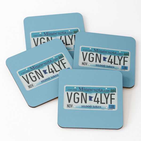 Item preview, Vegan For Life Minnesota License Plate designed and sold by coodoosandco.
