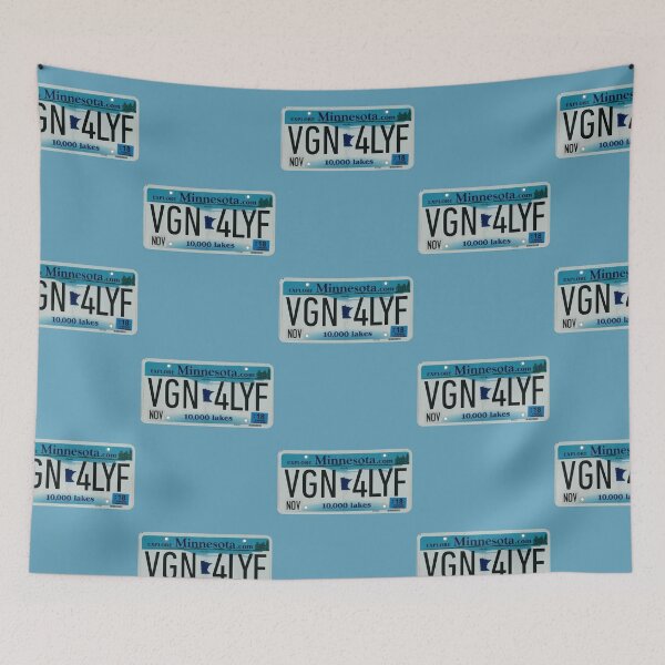 Item preview, Vegan For Life Minnesota License Plate designed and sold by coodoosandco.