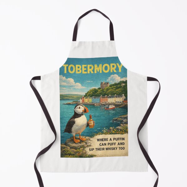 Item preview, Tobermory Isle of Mull Scotland Harbor Puffin Whisky Travel  designed and sold by Places On Earth.