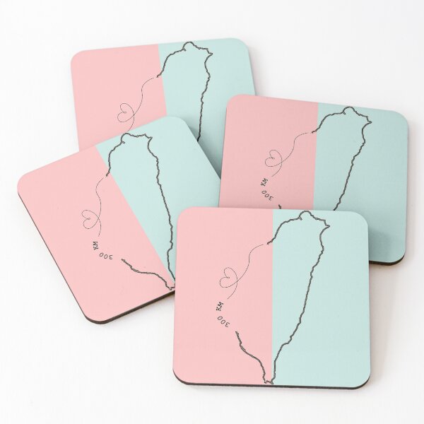 Item preview, Island Distance 300 km – Taiwan Long Distance Love Map Illustration designed and sold by liveinbeauty.