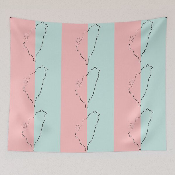 Item preview, Island Distance 300 km – Taiwan Long Distance Love Map Illustration designed and sold by liveinbeauty.