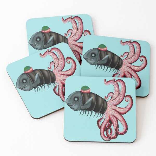 Item preview, My 3 Favorite Animals - Ghost Shark, Isopod, and Strawberry Squid designed and sold by Raine Collins Art.