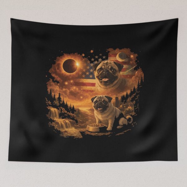 Item preview, Pug Howling to The Moon Vintage 90s Retro Animal Funny Dog designed and sold by BOUCHERIT amine.