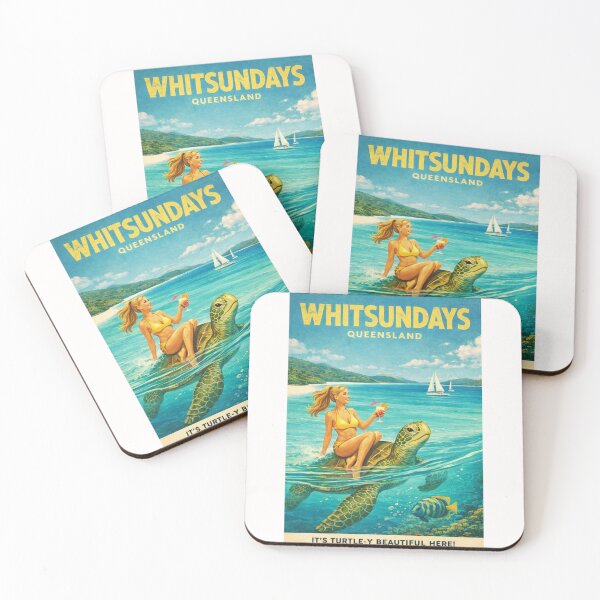 Item preview, Whitsundays Queensland Sea Turtle Coral Reef Tropical Island Travel Scene designed and sold by Places On Earth.