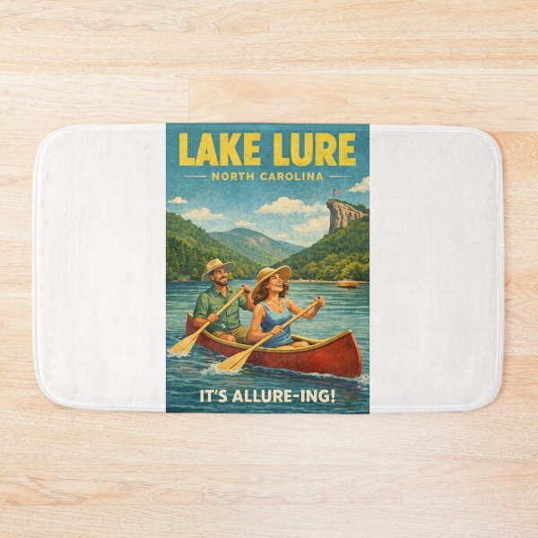 Item preview, Lake Lure North Carolina Blue Ridge Mountains Chimney Rock Canoe Scene designed and sold by Places On Earth.