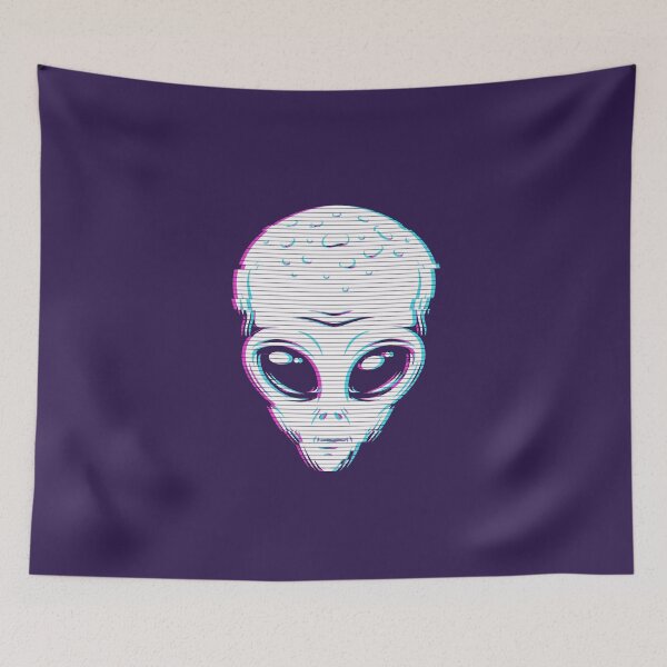Item preview, Glitch Alien Head | Cyberpunk UFO Extraterrestrial Design designed and sold by ViralByDesign.