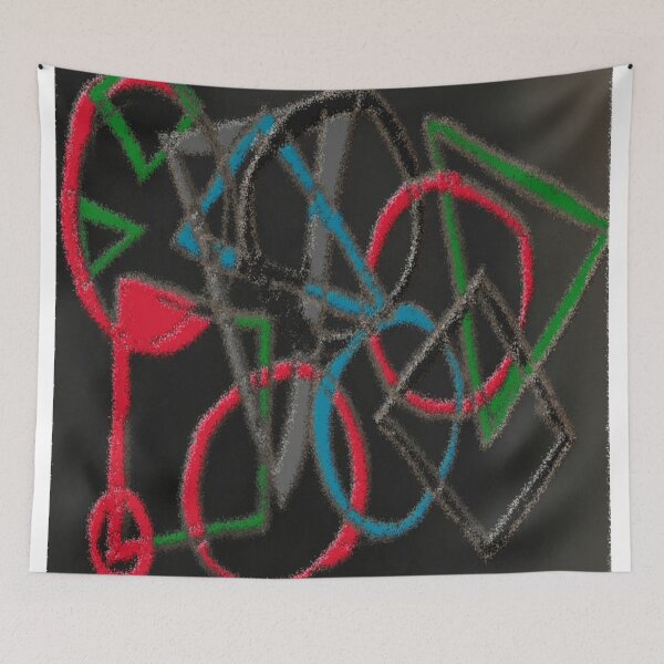 Item preview, circles triangle dark air colorful geometric abstract design designed and sold by SmashingDeals.