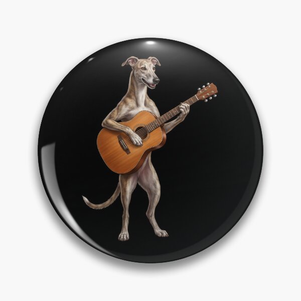 Item preview, Greyhound Playing Acoustic Guitar Player Guitarist Dog Lover designed and sold by DoodleTortle.