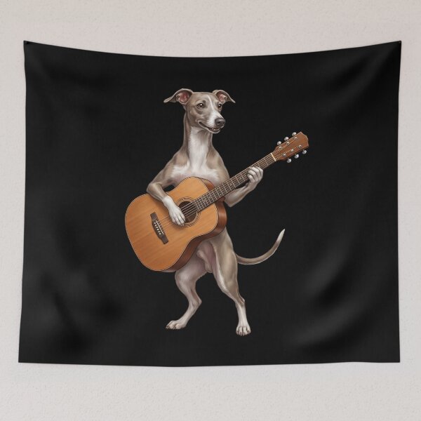 Item preview, Italian Greyhound Playing Acoustic Guitar Player Guitarist Dog Lover designed and sold by DoodleTortle.