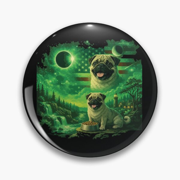 Item preview, Pug Howling to The Moon Vintage 90s Retro Animal Funny Dog designed and sold by BOUCHERIT amine.