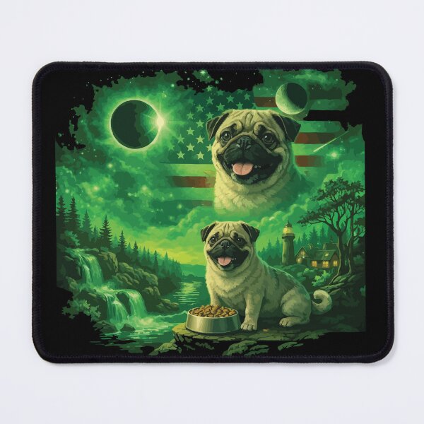 Item preview, Pug Howling to The Moon Vintage 90s Retro Animal Funny Dog designed and sold by BOUCHERIT amine.