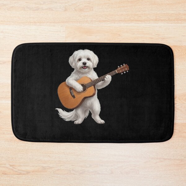 Item preview, Maltese Playing Acoustic Guitar Player Guitarist Dog Lover designed and sold by DoodleTortle.