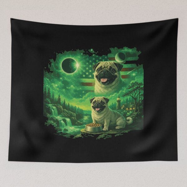 Item preview, Pug Howling to The Moon Vintage 90s Retro Animal Funny Dog designed and sold by BOUCHERIT amine.