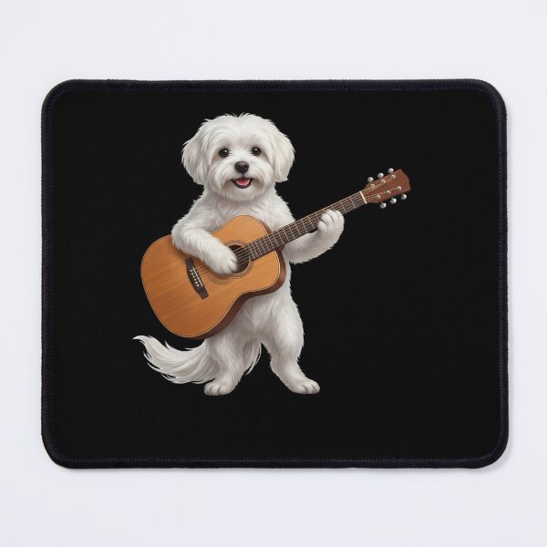 Item preview, Maltese Playing Acoustic Guitar Player Guitarist Dog Lover designed and sold by DoodleTortle.