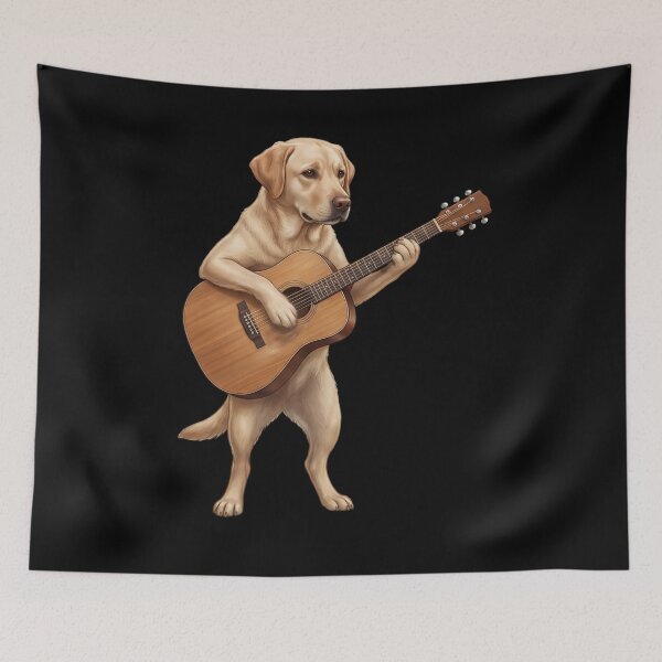 Item preview, Labrador Retriever Playing Acoustic Guitar Player Guitarist Dog Lover designed and sold by DoodleTortle.