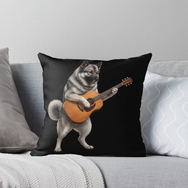Item preview, Norwegian Elkhound Playing Acoustic Guitar Player Guitarist Dog Lover designed and sold by DoodleTortle.