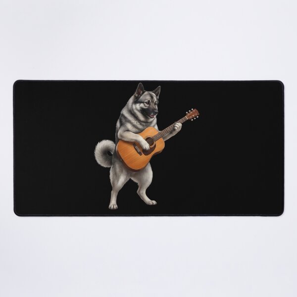 Item preview, Norwegian Elkhound Playing Acoustic Guitar Player Guitarist Dog Lover designed and sold by DoodleTortle.