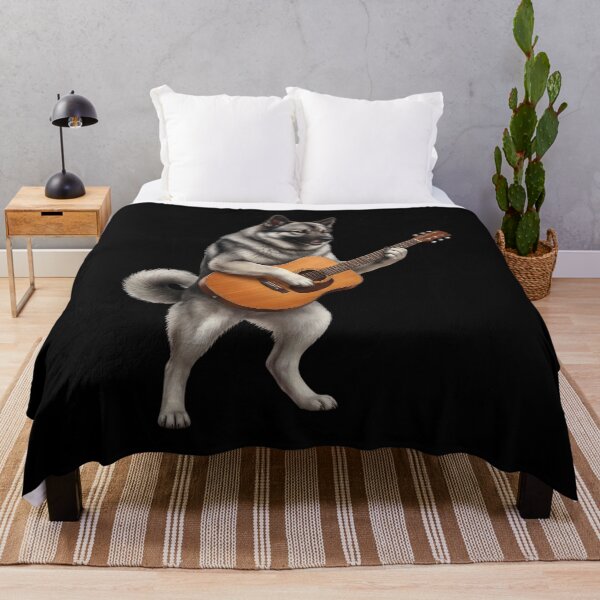 Item preview, Norwegian Elkhound Playing Acoustic Guitar Player Guitarist Dog Lover designed and sold by DoodleTortle.