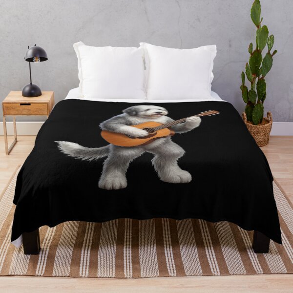 Item preview, Old English Sheepdog Playing Acoustic Guitar Player Guitarist Dog Lover designed and sold by DoodleTortle.