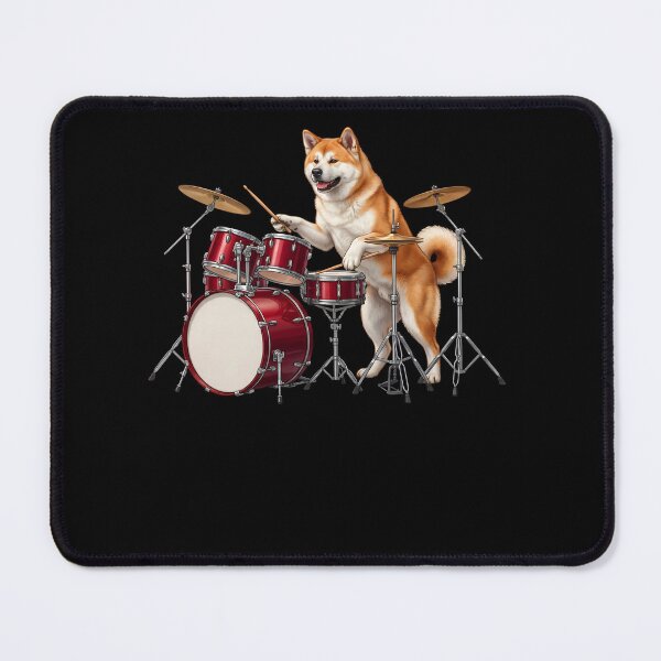 Item preview, Akita Playing Drum Kit Drummer Dog Lover designed and sold by TerryConnells.