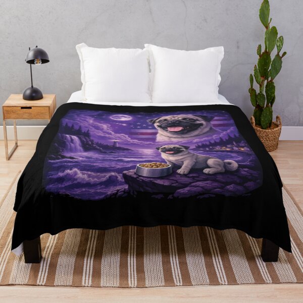 Item preview, Pug Howling to The Moon Vintage 90s Retro Animal Funny Dog designed and sold by BOUCHERIT amine.