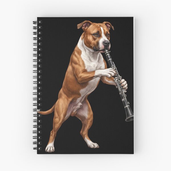 Item preview, American Staffordshire Terrier Playing Clarinet Player Clarinetist Dog Lover designed and sold by TerryConnells.
