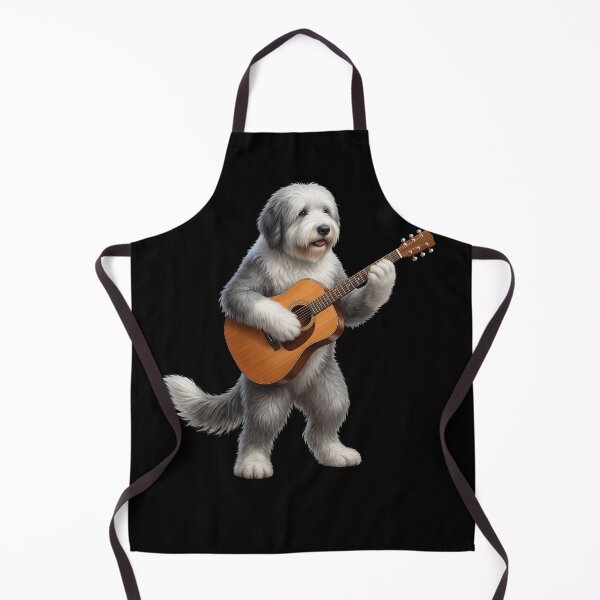 Item preview, Old English Sheepdog Playing Acoustic Guitar Player Guitarist Dog Lover designed and sold by DoodleTortle.