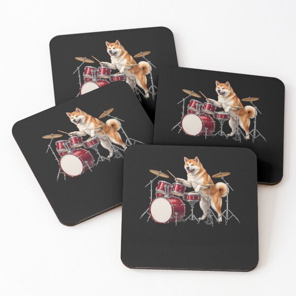 Item preview, Akita Playing Drum Kit Drummer Dog Lover designed and sold by TerryConnells.